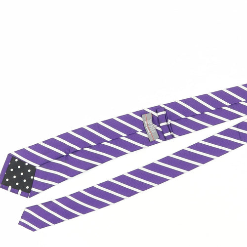 Jeff Banks Men's Purple Striped Silk Tie