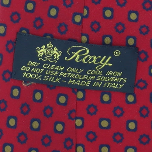 Roxy Men's Red Geometric Silk Tie, One Size