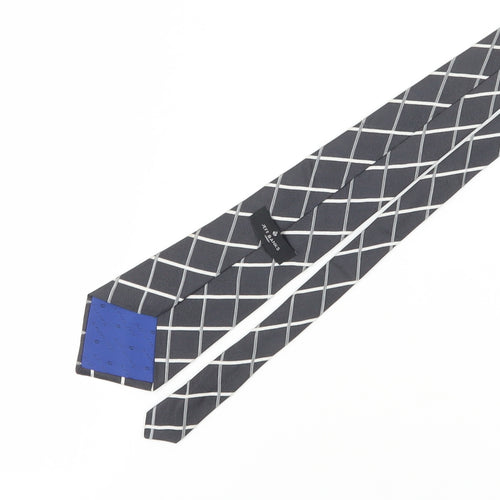 Jeff Banks Men's Black Check Silk Tie, One Size