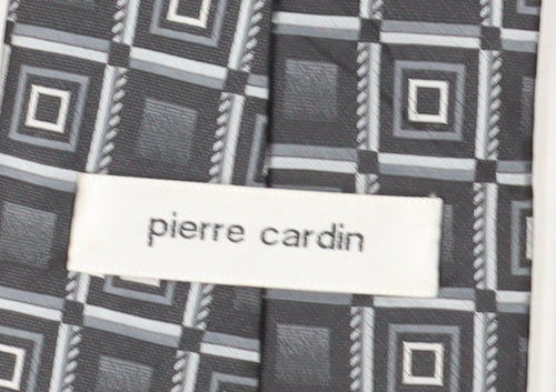 Pierre Cardin Men's Grey Geometric Designer Tie