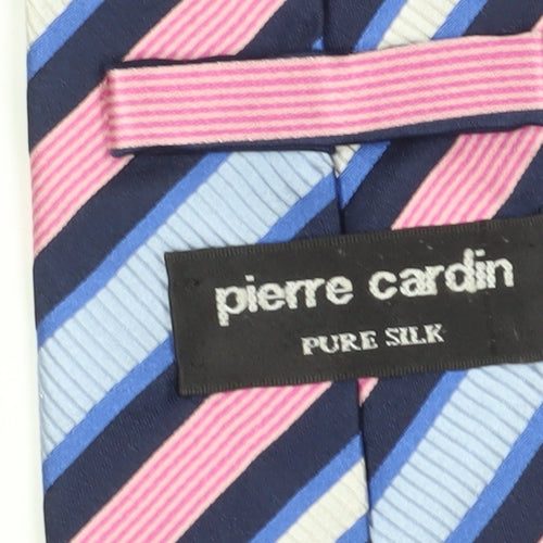 Pierre Cardin Men's Blue Striped Silk Tie