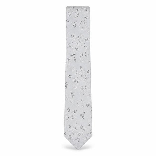 Jeff Banks Grey Floral Silk Men's Tie, One Size Elegant Design