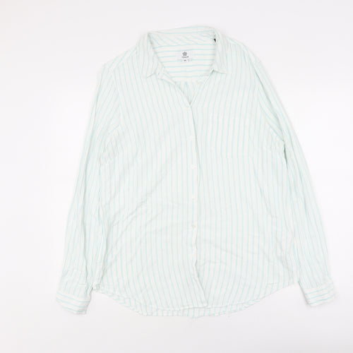 TOG24 Women's White Striped Button-Up Shirt Size 16
