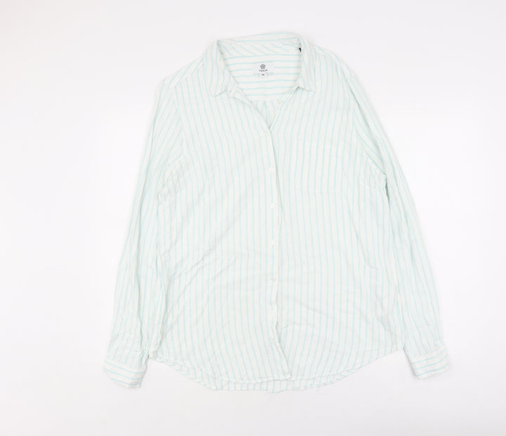 TOG24 Women's White Striped Button-Up Shirt Size 16