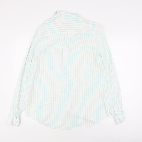 TOG24 Women's White Striped Button-Up Shirt Size 16