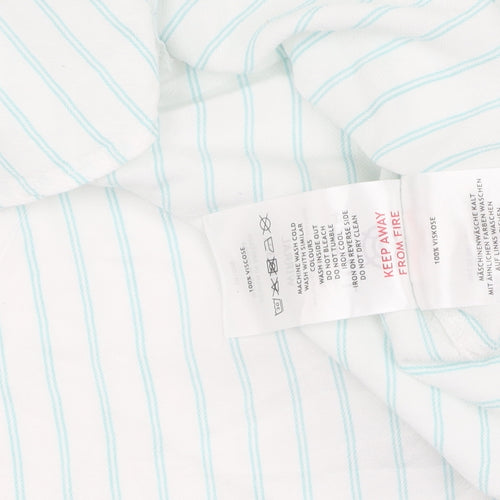 TOG24 Women's White Striped Button-Up Shirt Size 16