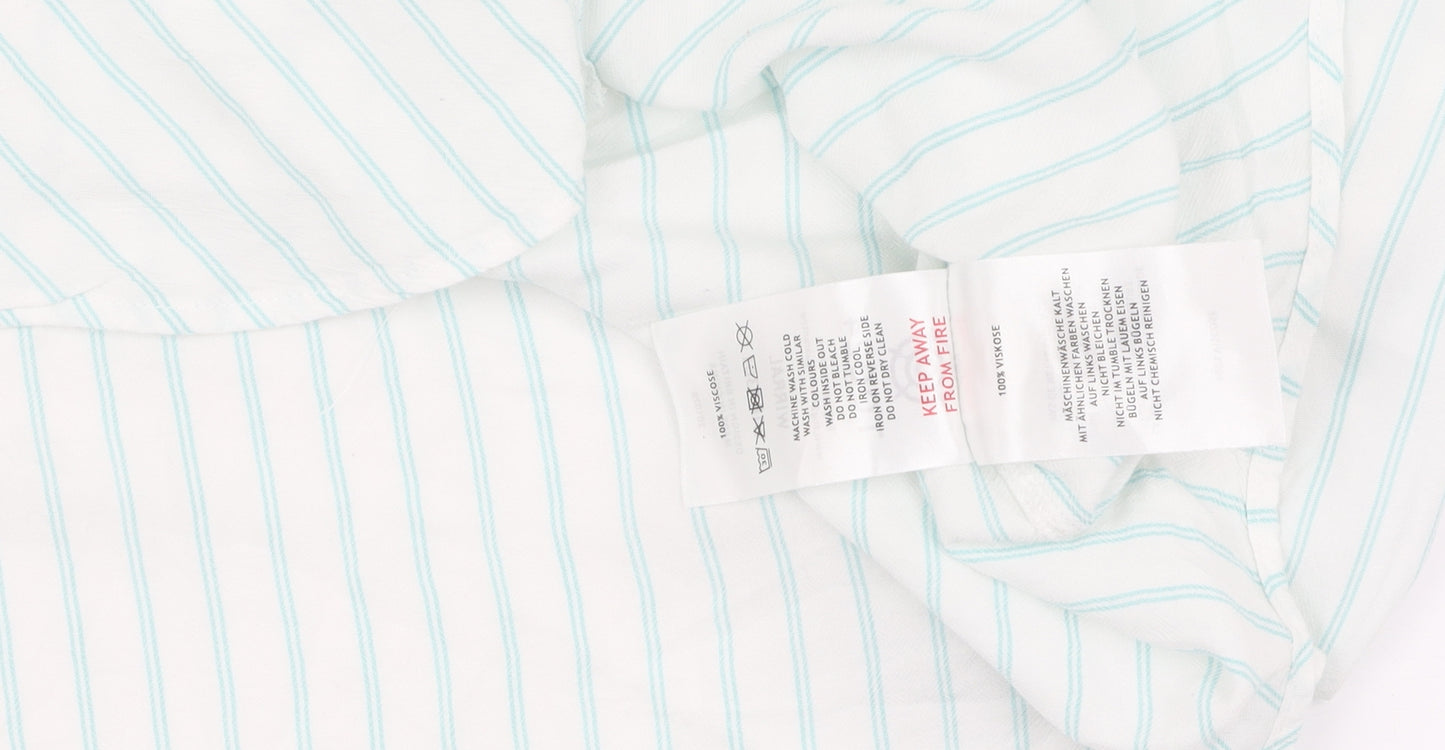TOG24 Women's White Striped Button-Up Shirt Size 16