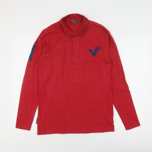 Voi Jeans Co. Men's Red Long Sleeve Shirt, Size S