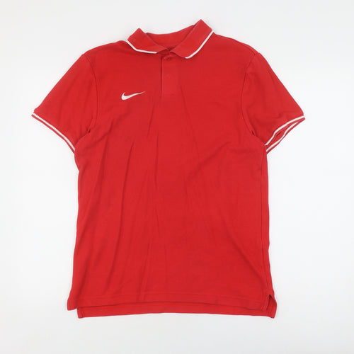 Nike Men's Red Polo Active Gym Shirt M