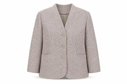 Front view of Eastex Women's Multicoloured Check Blazer, size 12, Classic Style