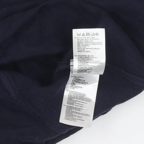 Reiss Men's Blue Long Sleeve Button-Up Shirt L