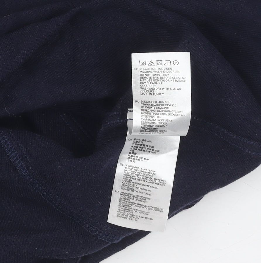 Reiss Men's Blue Long Sleeve Button-Up Shirt L