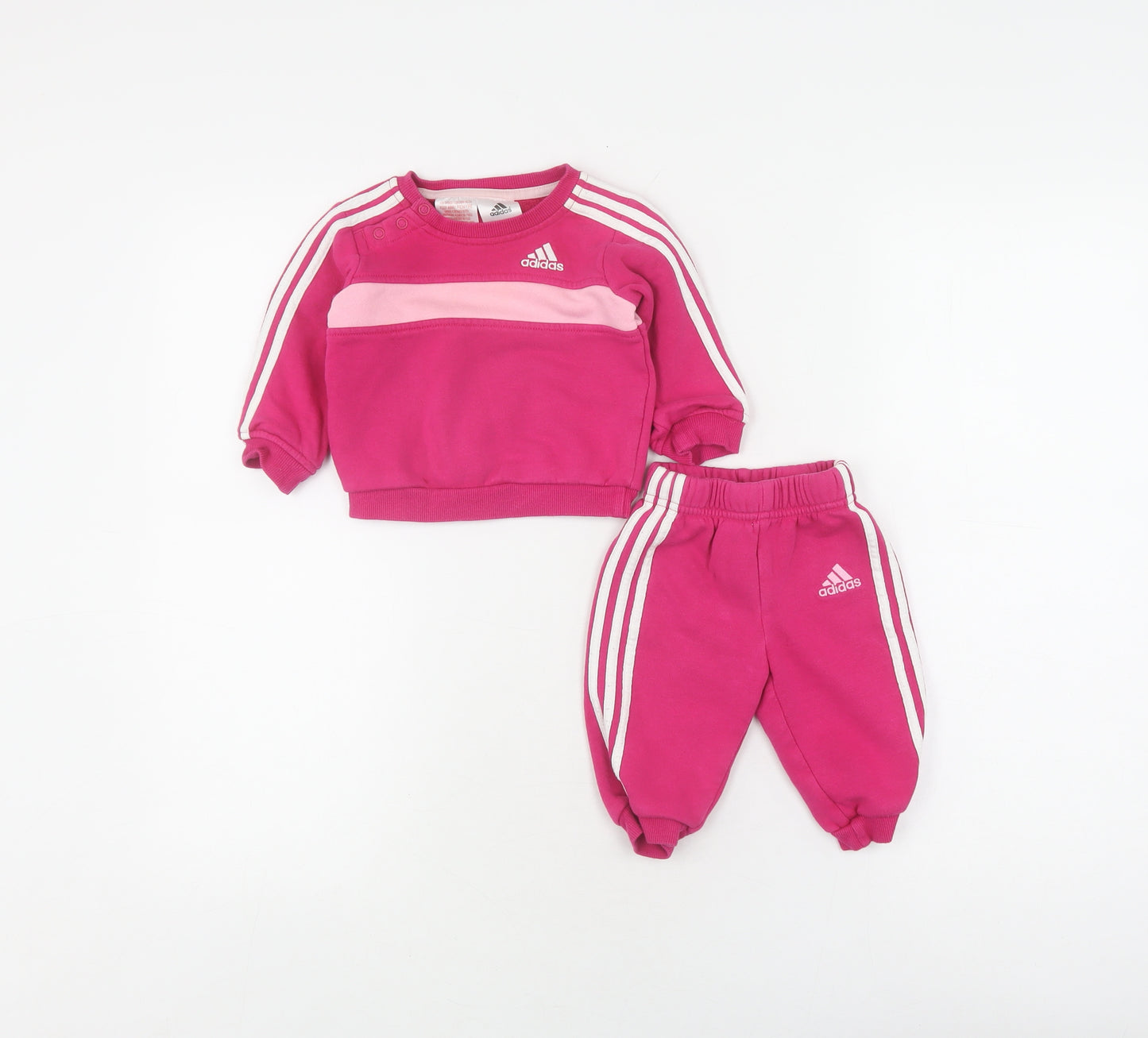 Adidas Pink Unisex Baby Tracksuit 3-6 Months - Comfortable & Stylish