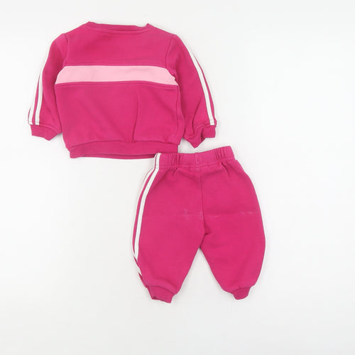 Adidas Pink Unisex Baby Tracksuit 3-6 Months - Comfortable & Stylish
