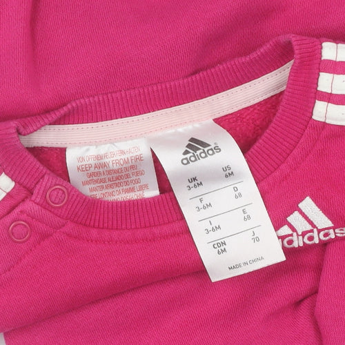 Adidas Pink Unisex Baby Tracksuit 3-6 Months - Comfortable & Stylish