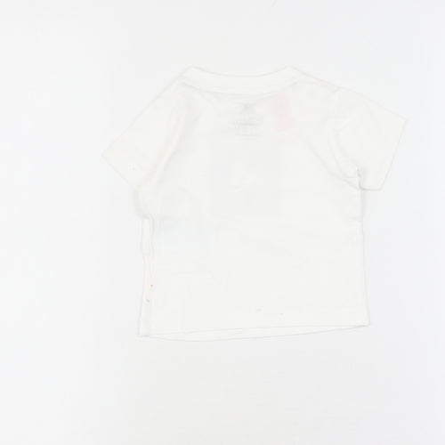 adidas Unisex Baby White T-Shirt 0-3M Basic Logo