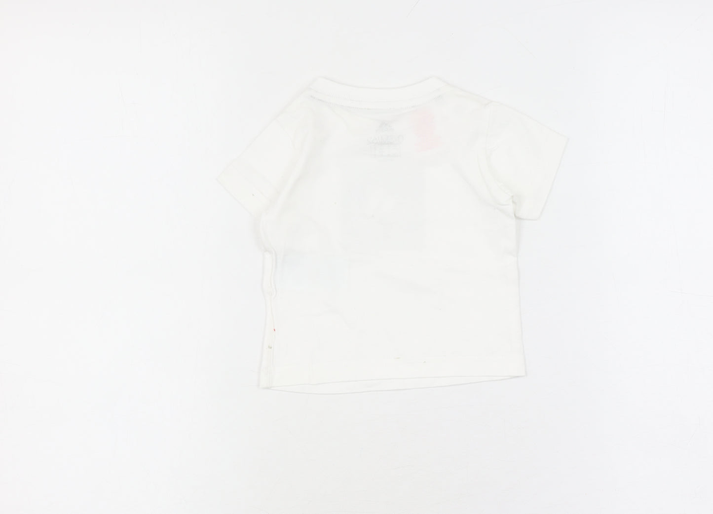 adidas Unisex Baby White T-Shirt 0-3M Basic Logo
