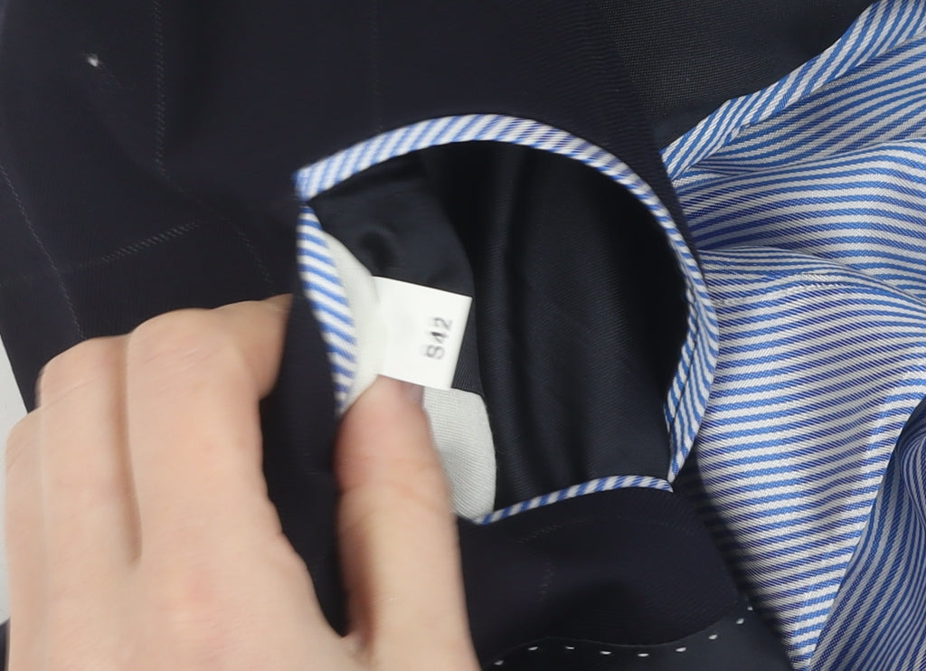 Tommy Hilfiger Men's Blue Check Blazer, Size 42S, Wool, Formal