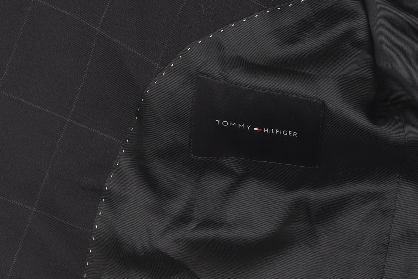 Tommy Hilfiger Men's Blue Check Blazer, Size 42S, Wool, Formal