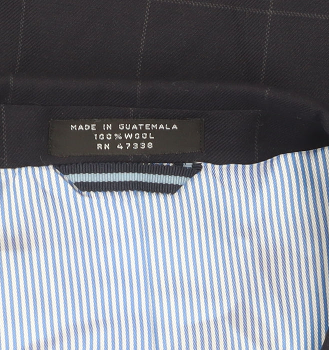 Tommy Hilfiger Men's Blue Check Blazer, Size 42S, Wool, Formal