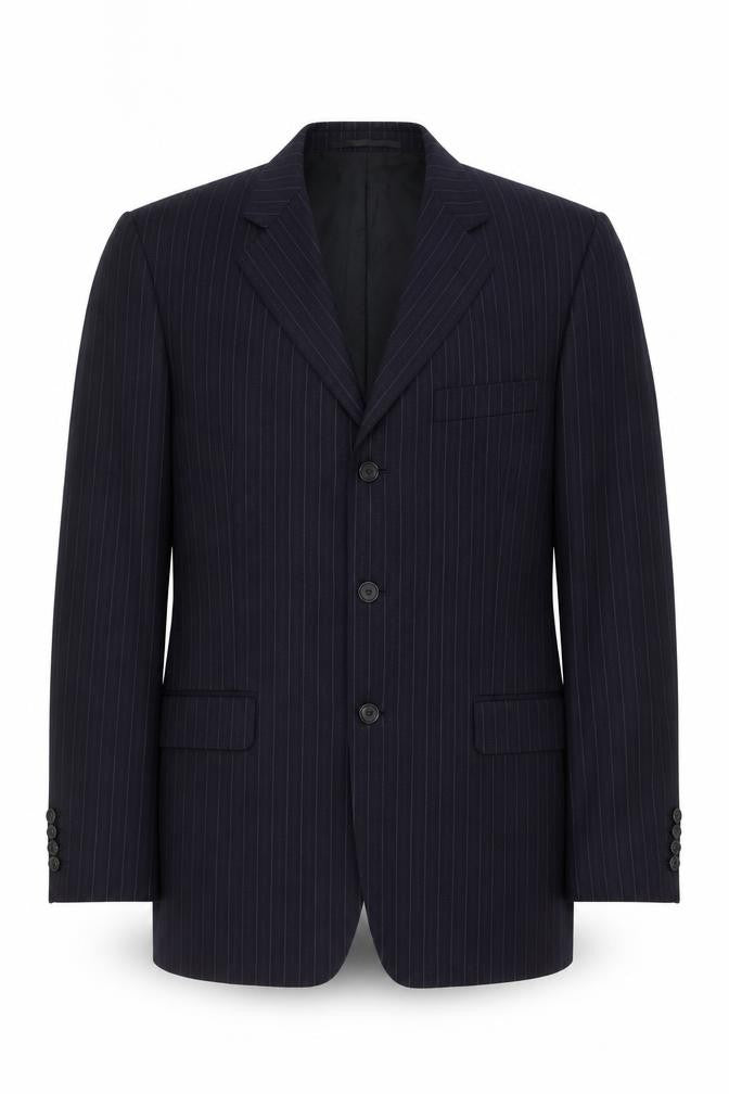 Front view of Pierre Cardin Men's Blue Blazer, size 42L, Classic Fit