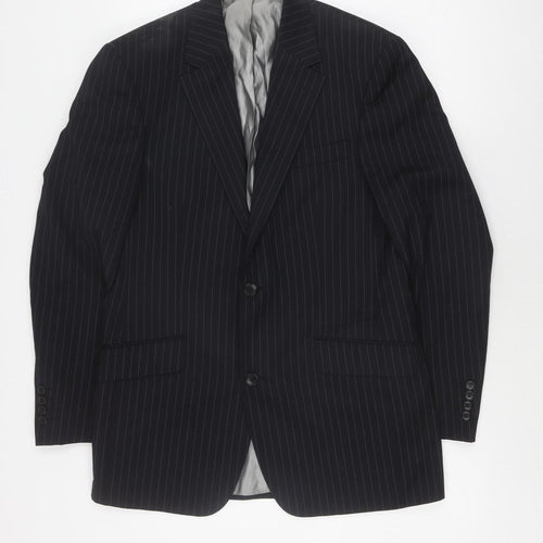 Berwin & Berwin Men's Black Striped Blazer 38 Regular