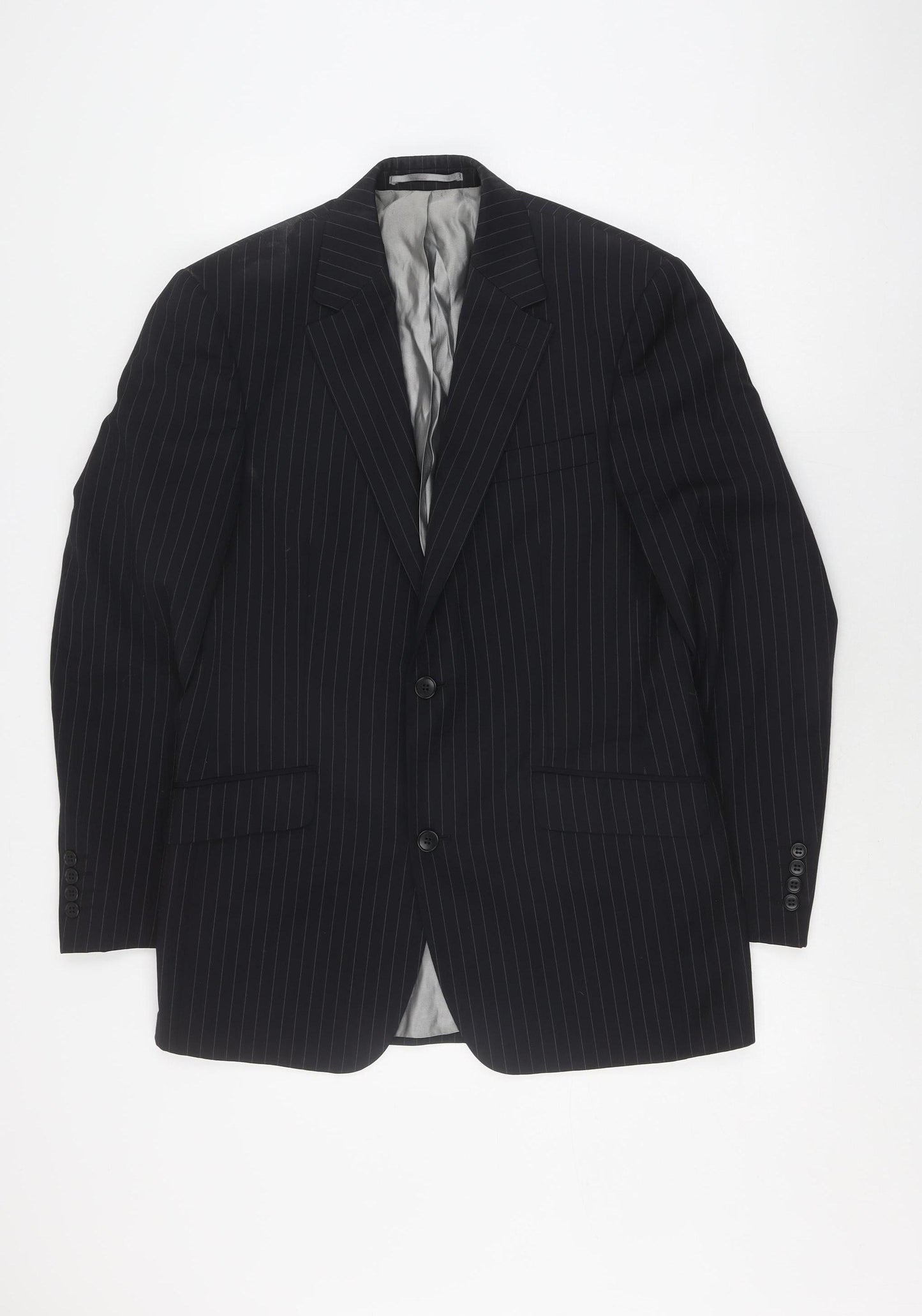 Berwin & Berwin Men's Black Striped Blazer 38 Regular