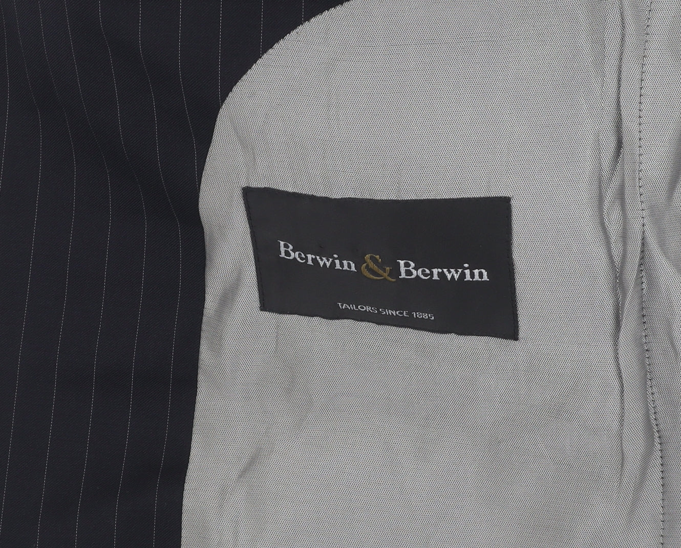 Berwin & Berwin Men's Black Striped Blazer 38 Regular