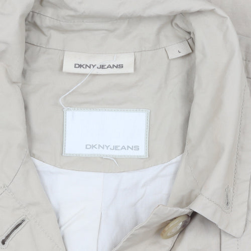 DKNY Jean Women's Beige Mid-Length Cotton Jacket