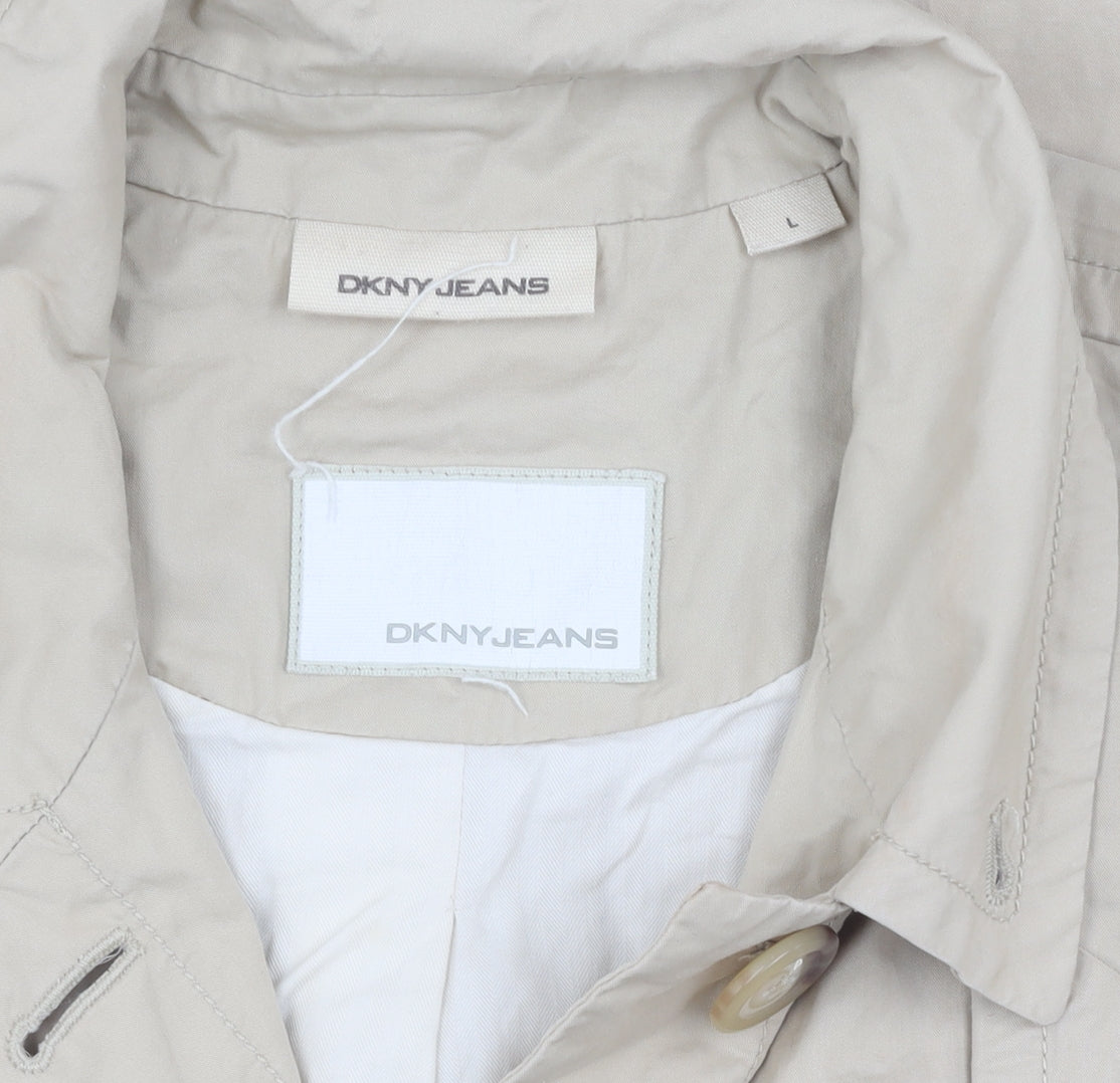 DKNY Jean Women's Beige Mid-Length Cotton Jacket