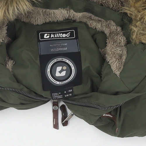 Killtec Boys Green Parka - Size 12, Water Resistant