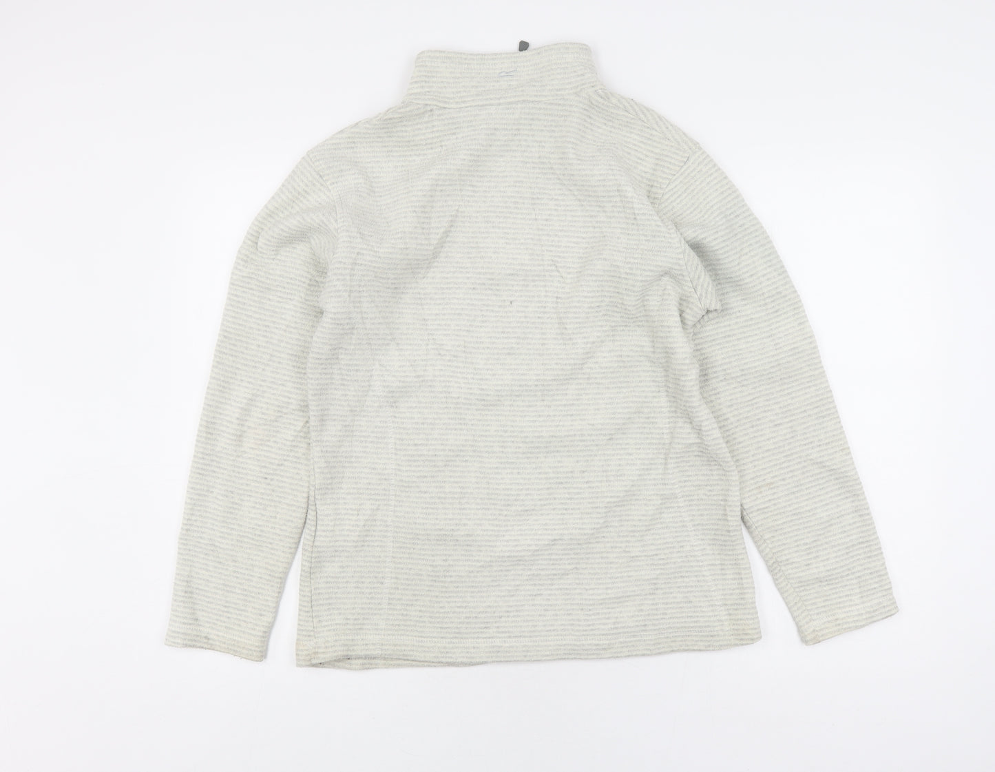 Regatta Women's Grey Striped 1/2 Zip Sweatshirt Size 10
