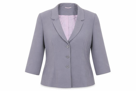 Front view of Principles Women's Grey Blazer, size 12, Formal Business Style