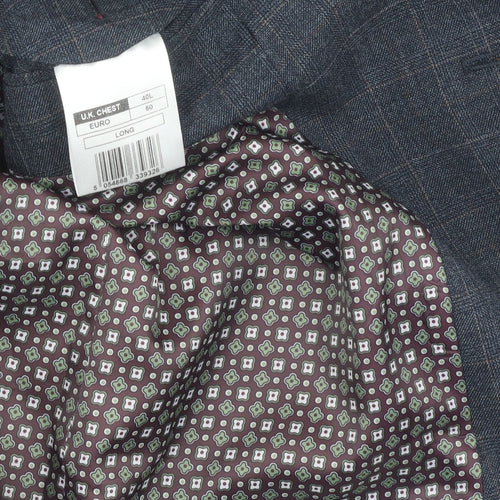 Racing Green Blue Check Blazer for Men, Size 40L