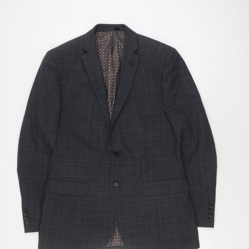 Racing Green Men's Grey Check Blazer 40 Long