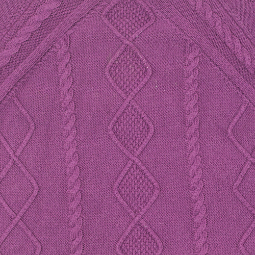 Maine Women's Purple Cable-Knit Pullover Jumper, Size 16