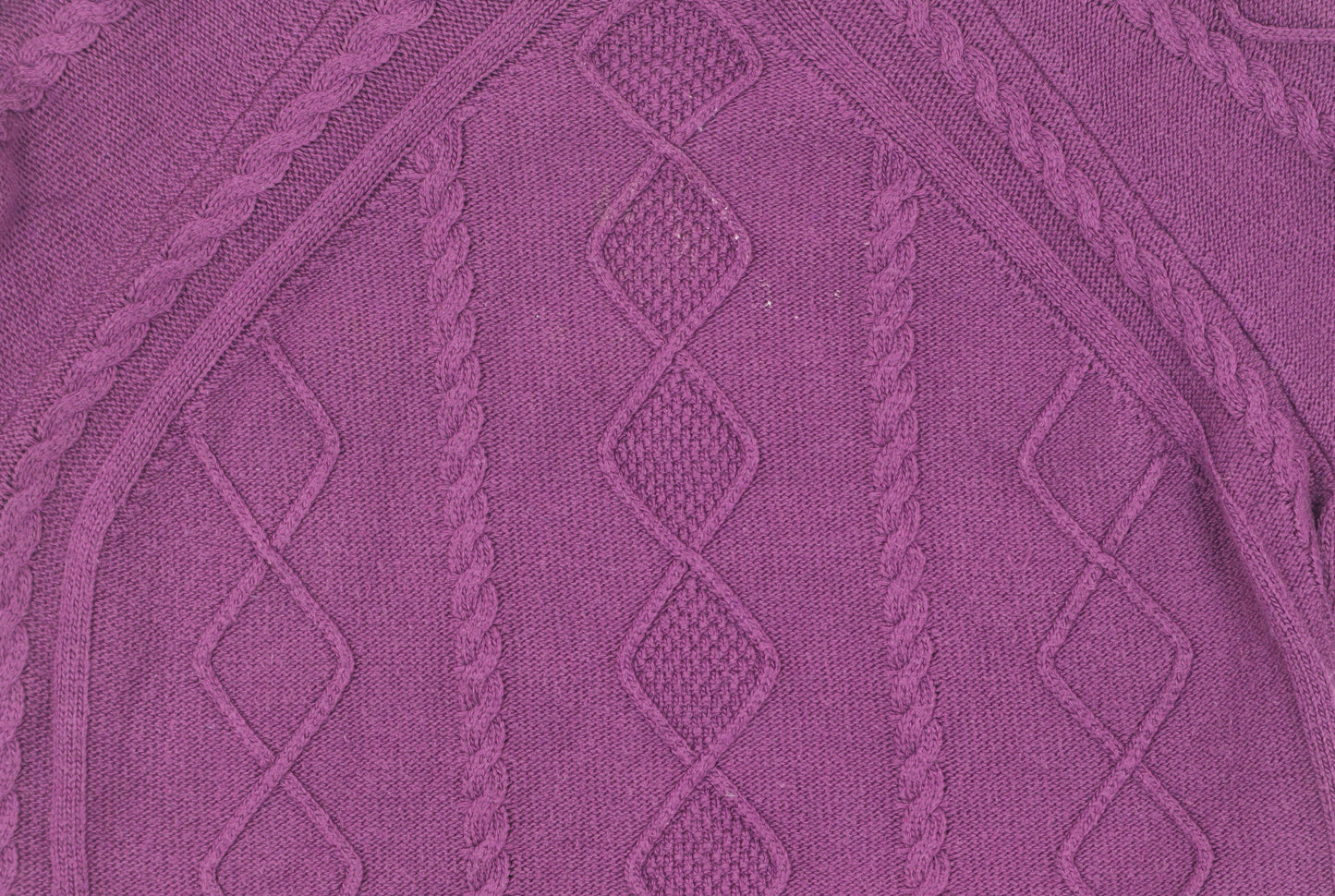 Maine Women's Purple Cable-Knit Pullover Jumper, Size 16