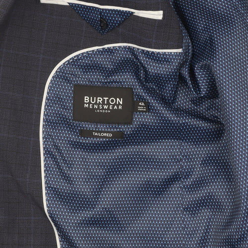 Burton Menswear Blue Check Blazer, 42L