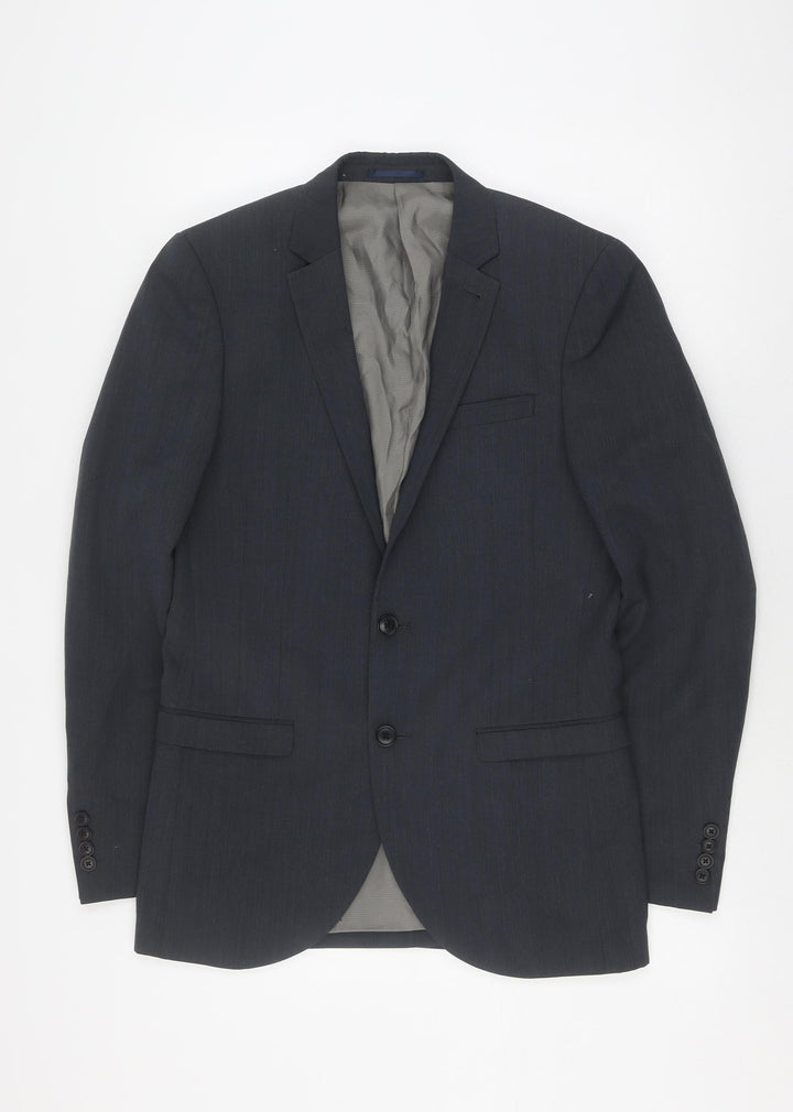 Next Men's Grey Blazer, 38R, Single-Breasted