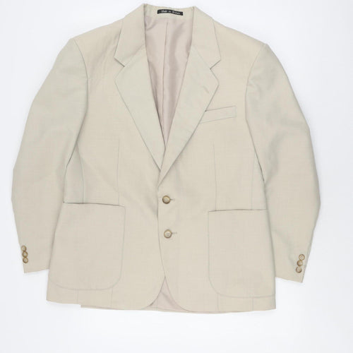 Greenwoods Men's Beige Blazer 40S Two-Button Single-Breasted