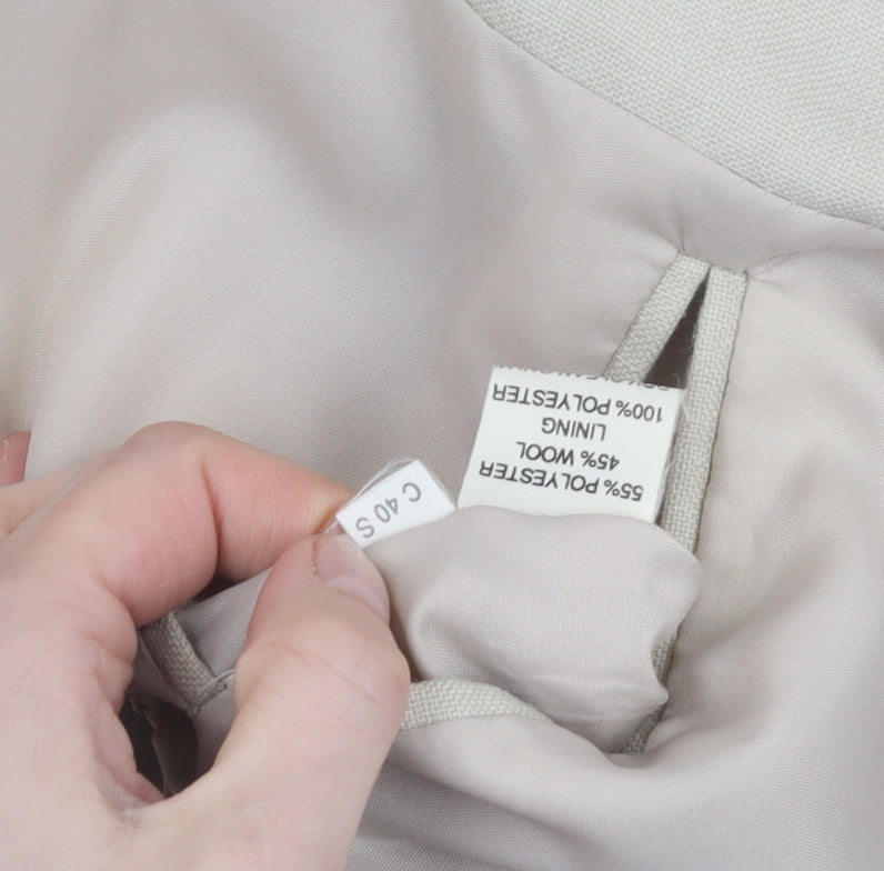 Greenwoods Men's Beige Blazer 40S Two-Button Single-Breasted