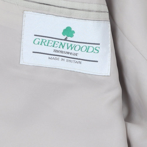 Greenwoods Men's Beige Blazer 40S Two-Button Single-Breasted