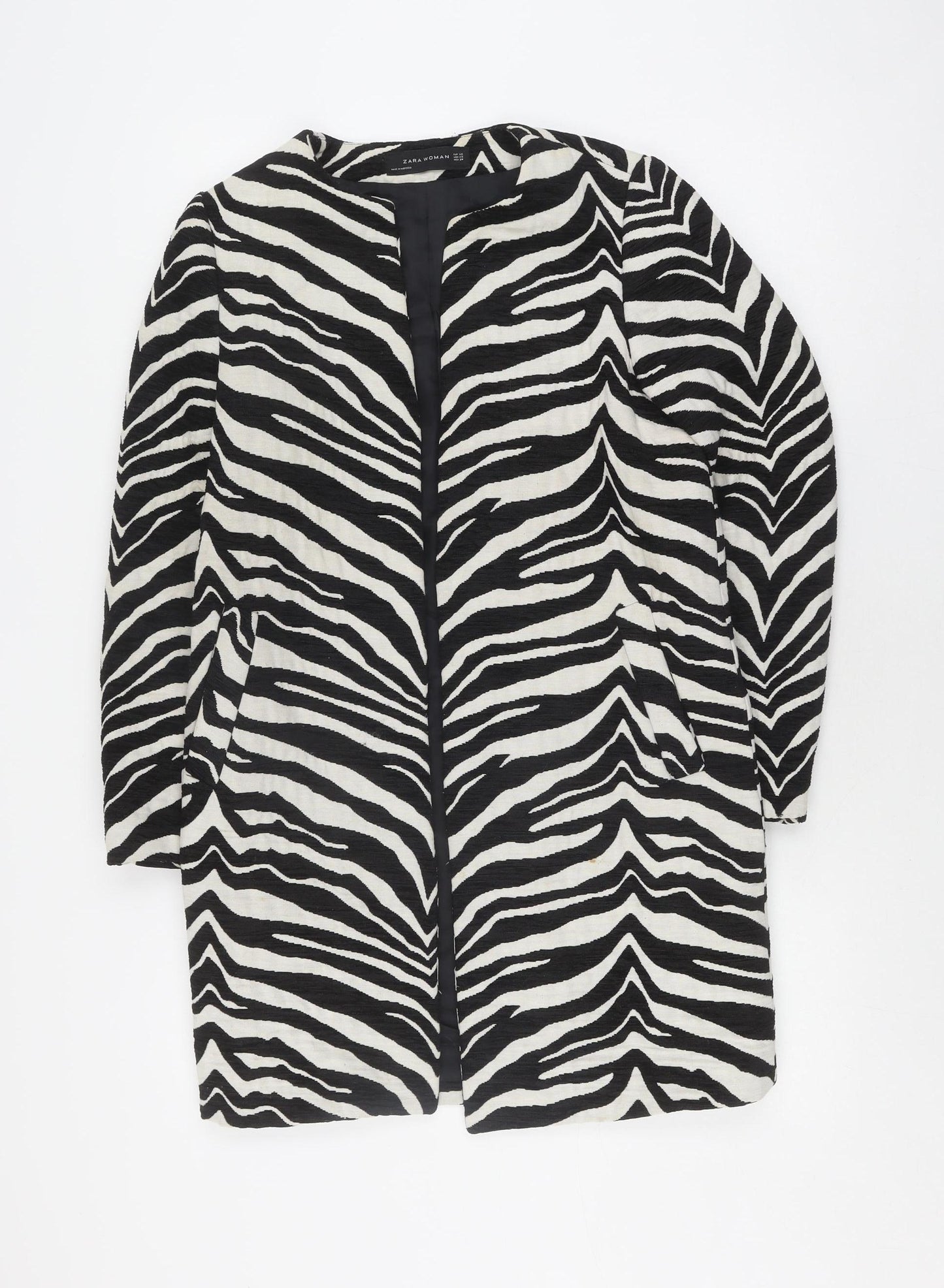 Zara Woman Zebra Print Blazer, XS, Black/White, Casual