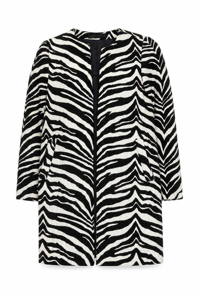 Zara Woman Zebra Print Blazer, XS, Black/White, Casual