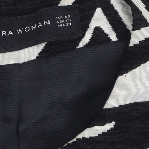 Zara Woman Zebra Print Blazer, XS, Black/White, Casual