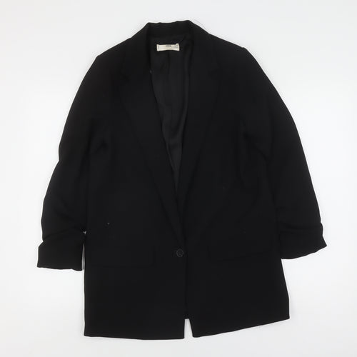 Mango Women's Black Blazer S, Notch Lapel, Lined