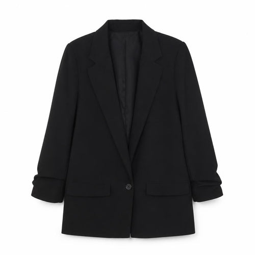 Mango Women's Black Blazer S, Notch Lapel, Lined