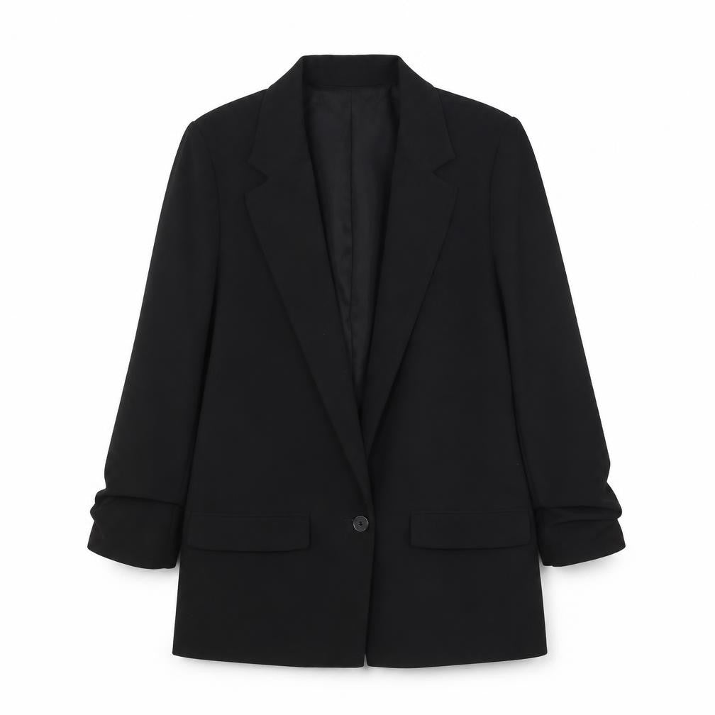 Mango Women's Black Blazer S, Notch Lapel, Lined