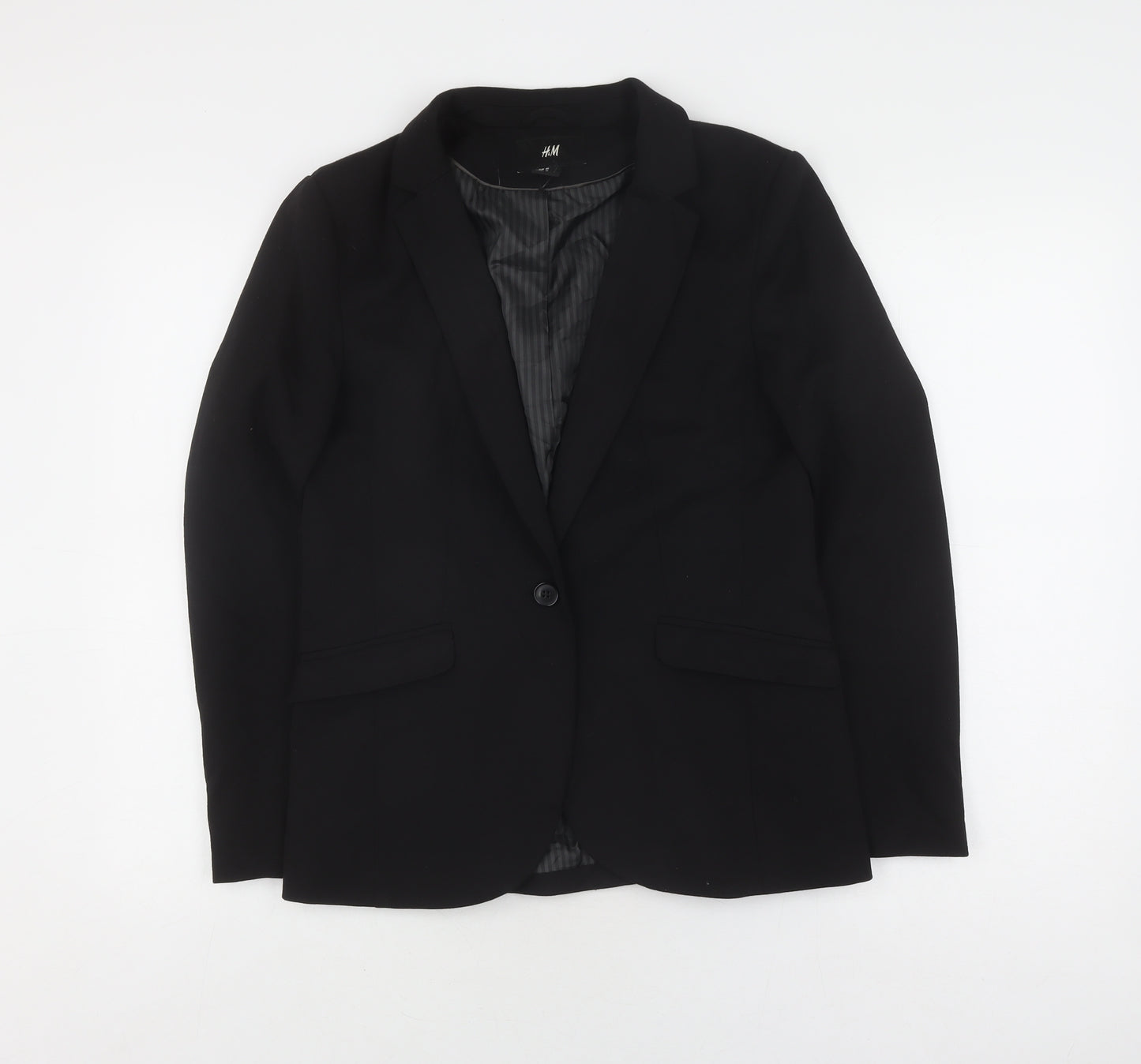 H&M Women’s Black Size 12 Blazer – Classic Business Lined