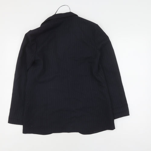 Topshop Women's Black Pinstripe Blazer S